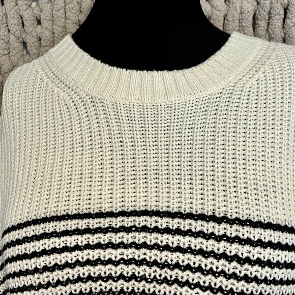 Garage Striped White & Black Knit Sweater – Size Small - Picture 4 of 13